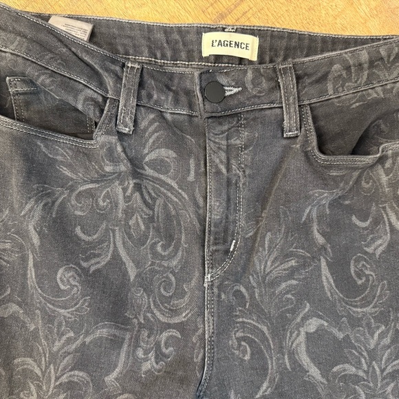 L'AGENCE Grey Patterned Flare Jeans-Size 29 - Picture 2 of 9